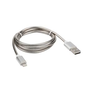 Кабель USB-A-Lighnting для Apple metall/steel color/1m/REXANT
